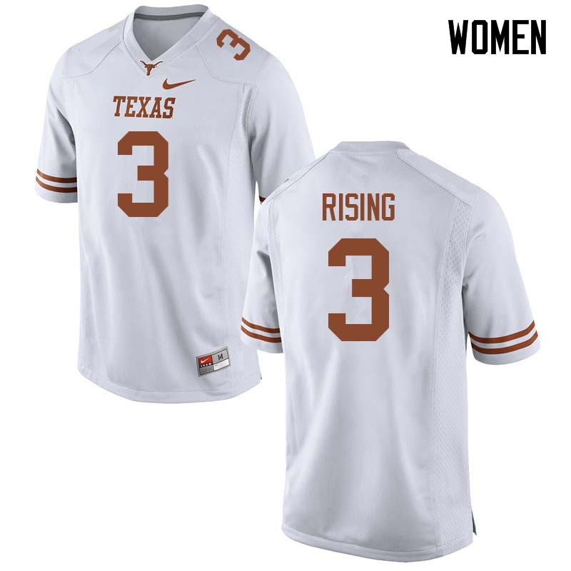 Women #3 Cameron Rising Texas Longhorns College Football Jerseys Sale-White